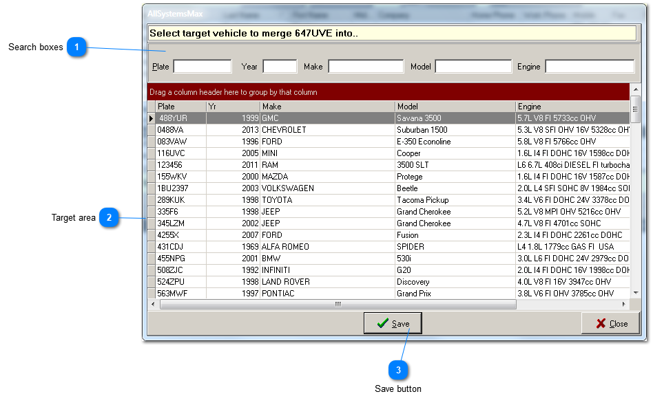 Merge Vehicle into..